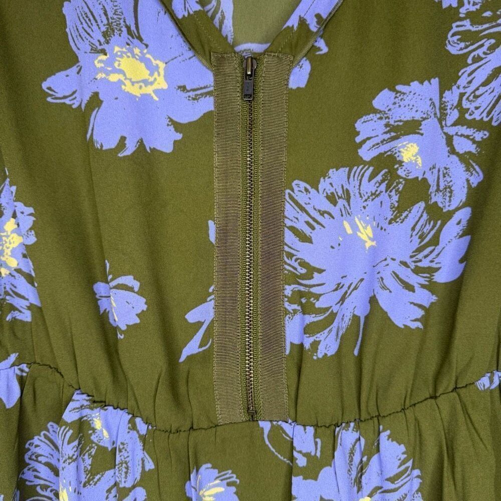 CAbi Celebrity Olive Grn & Lilac Sleeveless Top Sz M Casual, Career - Picture 6 of 13